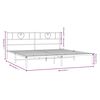 vidaXL Metal Bed Frame without Mattress with Headboard Black 78.7"x78.7"
