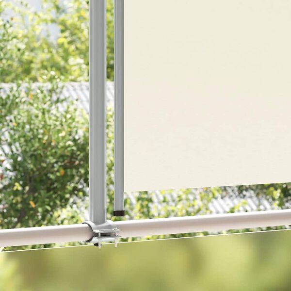 vidaXL Side Awning Cream screen, Grey stand