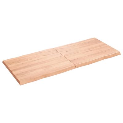 vidaXL Table Top Light Brown 55.1"x23.6"x(0.8"-1.6") Treated Solid Wood Live Edge