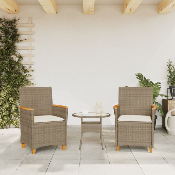 vidaXL Garden Chair Beige PE rattan N/A UV-resistant materials