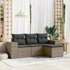 vidaXL Garden Sofa Set Grey PE Rattan Medium Modular Garden Sofa Set