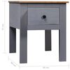 vidaXL Bedside Cabinet Grey Solid Pinewood Medium Stylish Nightstand