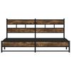 vidaXL Bed Frame Smoked Oak Steel, Engineered Wood Full Bed Frame