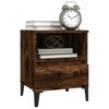 vidaXL Bedside Cabinet Smoked Oak Engineered wood, metal 15.7x13.8x19.7 in