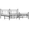 vidaXL Bed Frame Black Powder-Coated Steel Double Bed Frame