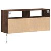 vidaXL TV Wall Cabinet Brown Oak Engineered Wood 39.4x12.2x17.7 in