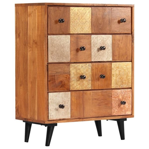 vidaXL Chest Of Drawers Honey Solid Acacia wood Medium Chest Of Drawers