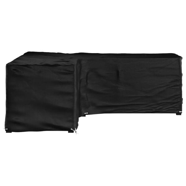 vidaXL Garden Furniture Cover Black Polyethylene, Aluminum Large