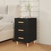 vidaXL Nightstand Black Engineered Wood Medium Nightstand Rectangular