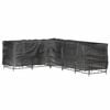 vidaXL Garden Furniture Cover Black Polyethylene, Aluminum L-Shaped