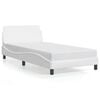 vidaXL Bed Frame White Faux leather, metal, plywood, engineered wood