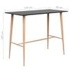 vidaXL Bar Table Black MDF, Metal Durable Bar Table Rectangular