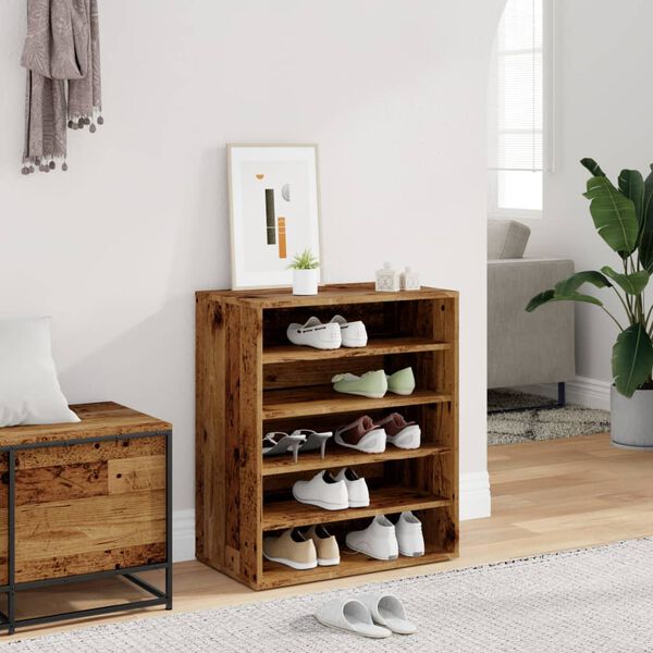 vidaXL Shoe Cabinet Old Wood Engineered Wood Medium Shoe Cabinet