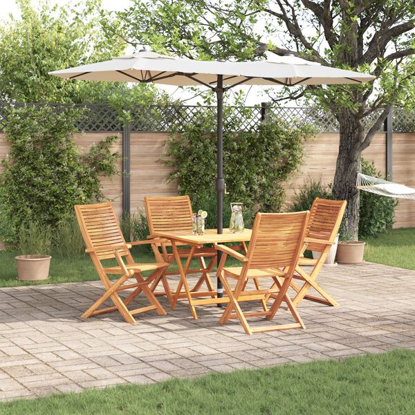 vidaXL Garden Dining Set Folding 5 pcs Brown solid acacia wood