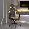 vidaXL Gaming Chair Black and Gold Faux Leather, Metal, Plywood Adjustable