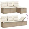 vidaXL Garden Sofa Set Beige PE rattan Medium Modular Garden Sofa Set