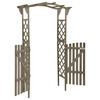 vidaXL Pergola Grey Solid Firwood, Solid Pine Wood Large