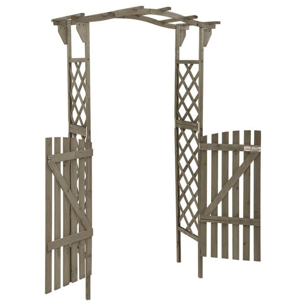 vidaXL Pergola Grey Solid Firwood, Solid Pine Wood Large