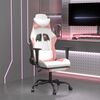 vidaXL Gaming Chair White and Pink 75% PVC, 5% cotton, 20% polyester