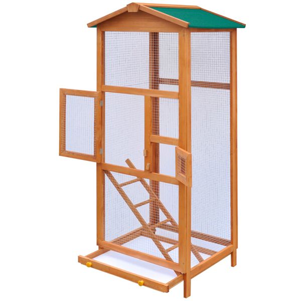 vidaXL Bird Cage Wood 25.6"x24.8"x65"