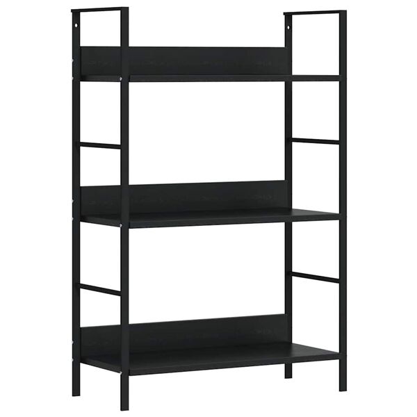 vidaXL Shelf Cabinet Black Engineered wood, Steel Medium Bookshelf