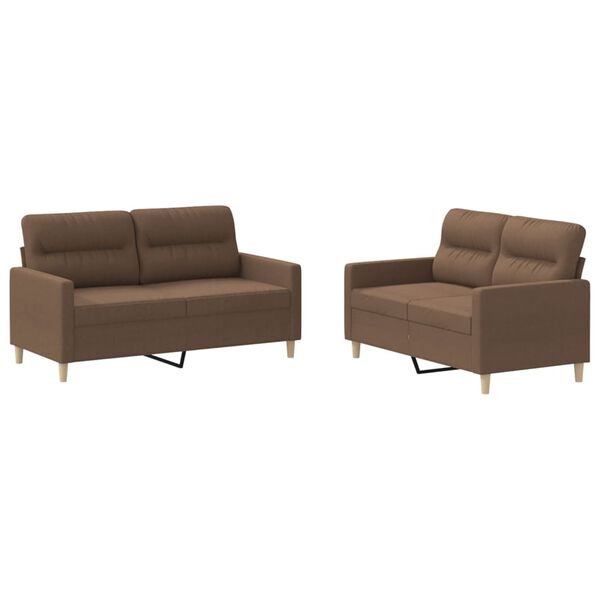 vidaXL Sofa Set Brown Fabric (100% polyester), metal, textilene, plywood