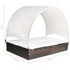 vidaXL Sun Lounger With Canopy Brown, Cream White