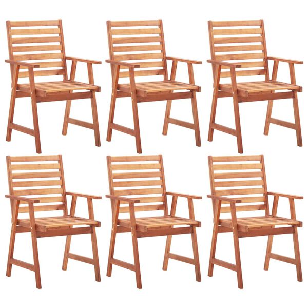 vidaXL Outdoor Chair Set of 6 Natural wood Solid Acacia wood