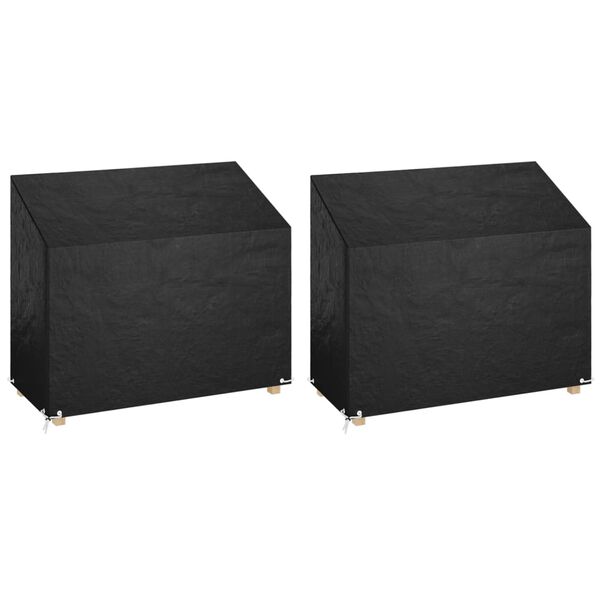vidaXL Garden Bench Cover Set of 2 Black Polyethylene, Aluminum