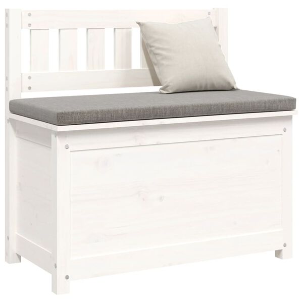 vidaXL Bench White Solid Pine Wood Medium Bench Rectangular Rustic
