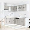vidaXL Kitchen Cabinet Set Gray Sonoma Engineered wood and glass Large
