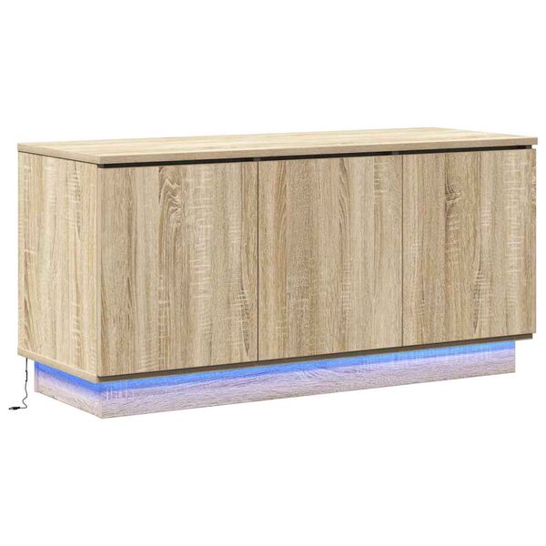 vidaXL TV Cabinet with LED Sonoma oak 100 x 38 x 49 cm Engineered wood