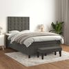 vidaXL Box Spring Bed Dark Grey Velvet Full Adjustable Headrests
