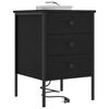 vidaXL Bedside Cabinet with Drawer Black Oak 16.54 x 16.14 x 24.02 in