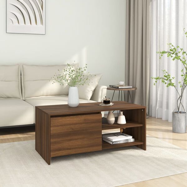 vidaXL Coffee Table Brown Oak Engineered Wood Medium Coffee Table