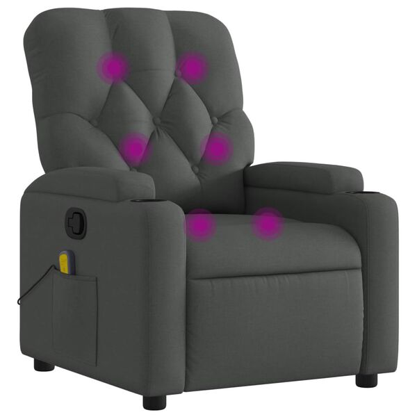 vidaXL Massage Recliner Chair Dark grey