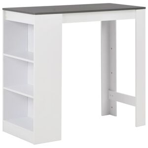 vidaXL Bar Table White with grey top Engineered wood Medium Bar Table