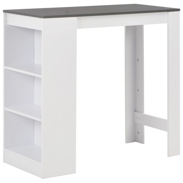vidaXL Bar Table White with grey top Engineered wood Medium Bar Table