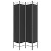 vidaXL 4-Panel Room Divider Black 63"x86.6" Fabric