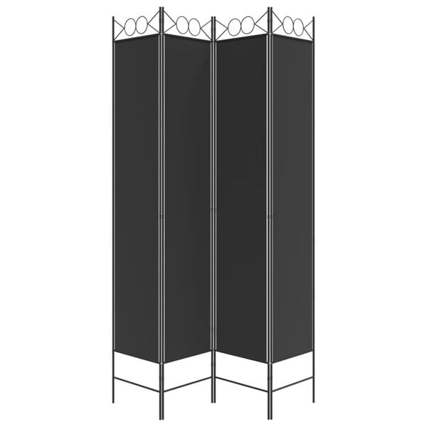 vidaXL 4-Panel Room Divider Black 63"x86.6" Fabric