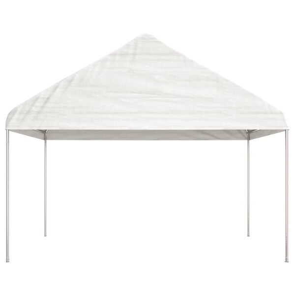 vidaXL Gazebo With Roof White Polyethylene, Galvanized Steel Extra Large