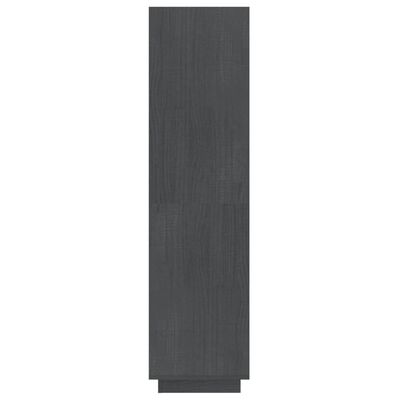 vidaXL Book Cabinet/Room Divider Gray 15.7"x13.8"x53.1" Solid Wood Pine