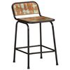 vidaXL Bar Stool Set of 4 Brown and black Solid reclaimed wood, iron