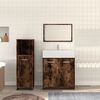 vidaXL Bathroom Furniture Set Smoked oak Engineered wood Medium
