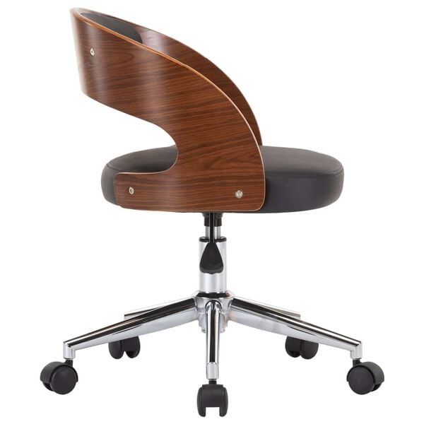 vidaXL Office Chair Black, Wood Faux leather, plywood, metal Medium