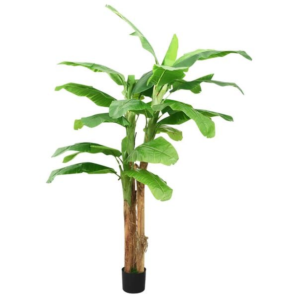 vidaXL Artificial Banana Tree Green Solid Wood, Plastic Extra Tall