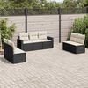 vidaXL Garden Sofa Set Black PE Rattan Modular Outdoor Sectional Sofa