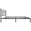 vidaXL Bed Frame Black Powder-Coated Steel Single Bed Frame