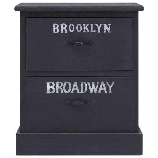 vidaXL Cabinet Set of 2 Black Paulownia wood Compact Cabinet