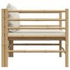 vidaXL Garden Sofa Cream White Bamboo, 100% polyester fabric